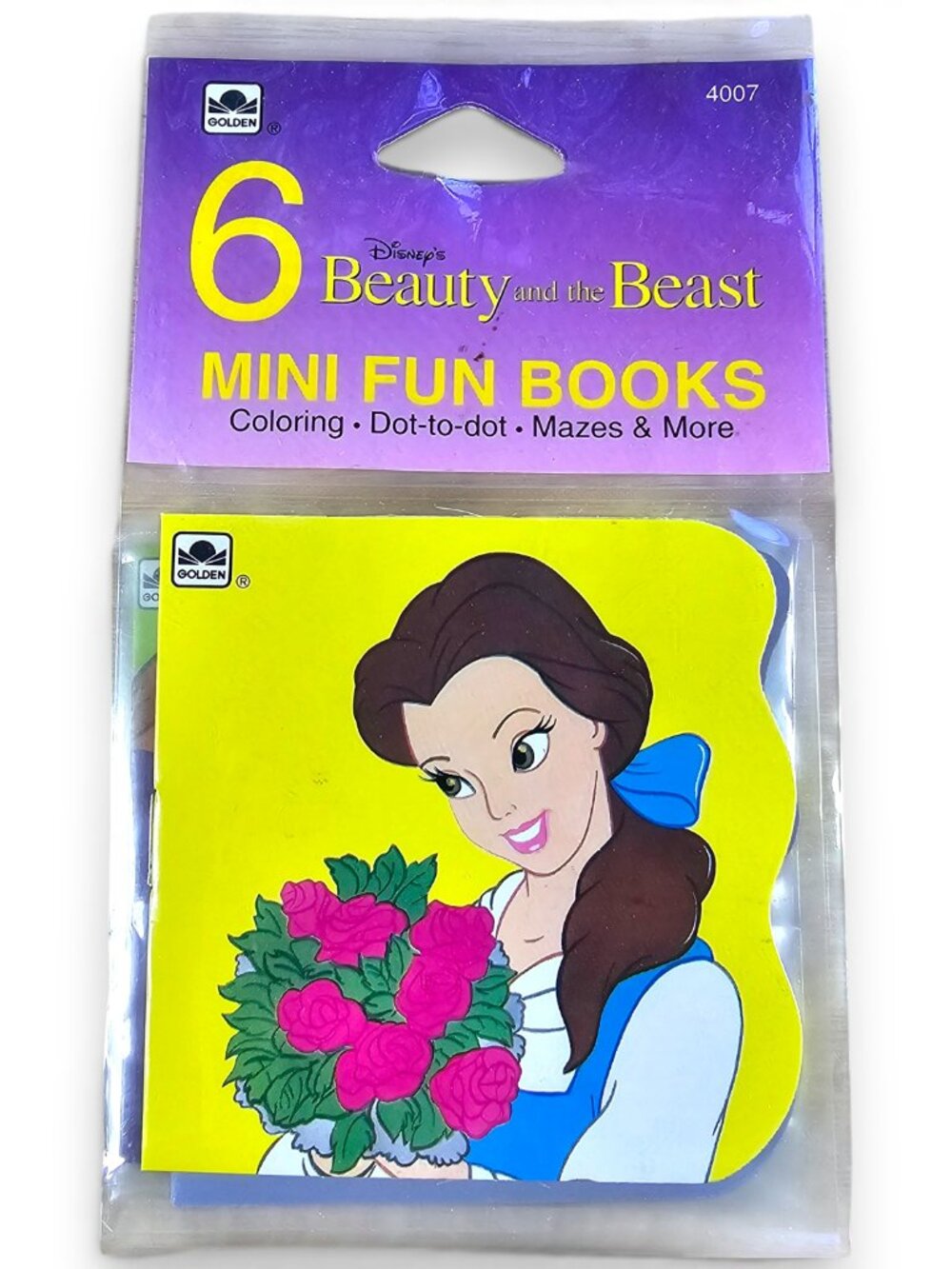 Disney Beauty and the Beast Mini Fun Books Coloring Mazes NEW Vintage 1993